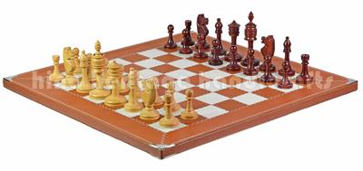Premium Leather Reversible Game Board – Dual-Sided Chess and Backgammon Set with Imperium Series Handcrafted Wooden Chess Pieces and Wooden checkers Elegant PU Leather Storage Box
