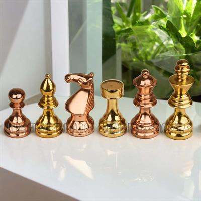 European Series Brass Chess Pieces Set – Elegant and Durable Metal Chessmen for Classic and Modern Play