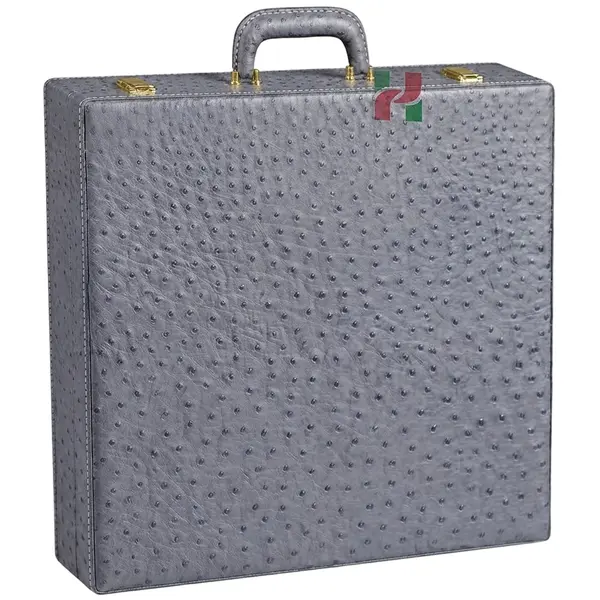 Slate Gray PU Leather Storage Box for Chess Set – Durable and Stylish Organizer for Chess Pieces