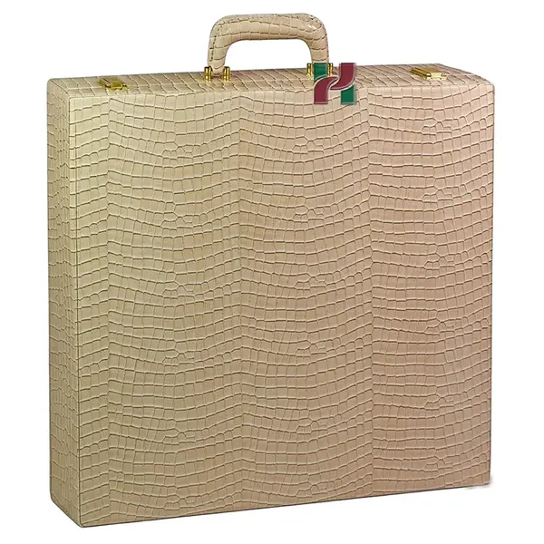 Almond Beige PU Leather Storage Box for Chess Set – Elegant & Durable Organizer for Chess Pieces