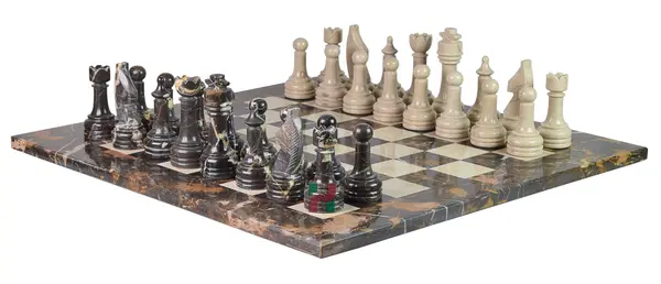 Michael Angelo & Verona Marble Rustic Series Chess Set – Handcrafted Stone Pieces with Faux Leather Storage Box – Luxury Classic Board Game Décor