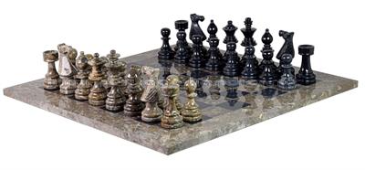 Oceanic & Black Marble European Series Chess Set with Handcrafted Pieces and Elegant Faux Leather Storage Box – Premium Decorative Chess Board Gift for Collectors & Enthusiasts