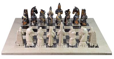  Verona & Michael Angelo Marble Royal Bishop Series Chess Set – Handcrafted Luxury with Faux Leather Storage Box