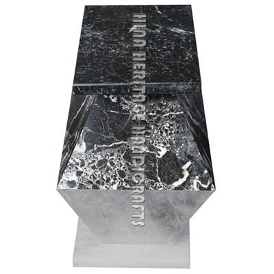 Black Zebra & White Marble Natural Stone Amaryllis Urns