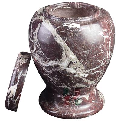 Red Zebra Marble Natural Stone Chevron Urn 