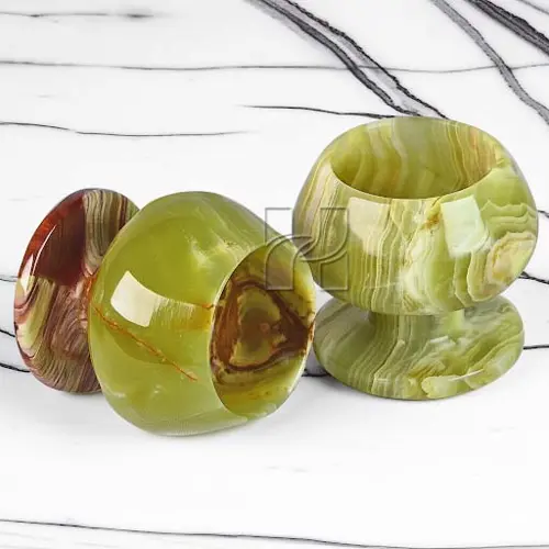 Green Onyx Marble Wine Goblets 4x4 Inch – Handmade Natural Stone Glassware for Special Occasions