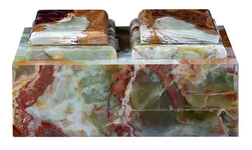 Green Onyx Companion Urn for Two Adults | Hand-Carved Dual Cremation Urn for Couples' Ashes | Luxury Shared Urn for Human Remains