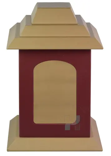 Pagoda Cremation Urn with Elegant Twin Color Finish – Inspired Funeral Memorial Box for Human Ashes