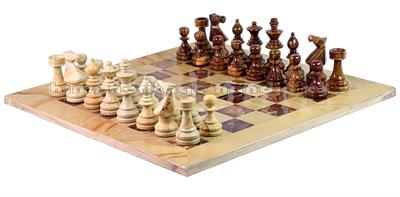 Coral & Red Onyx Marble European Series Chess Set with Handcrafted Staunton Pieces and Elegant Faux Leather Storage Box – Premium Decorative Stone Chess Board for Collectors & Gift Giving