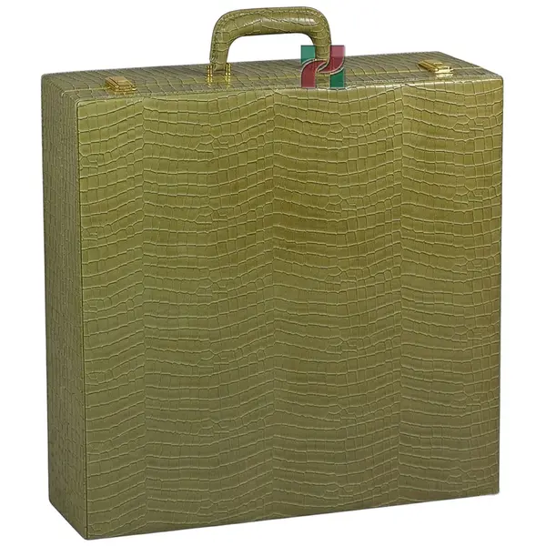 Olive Green PU Leather Storage Box for Chess Set - Stylish & Durable Organizer for Chess Pieces and Board