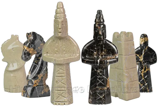 Handcrafted Michael Angelo and Verona Beige Marble Chess Pieces – Luxury Stone Chess Set for Elegant Gameplay