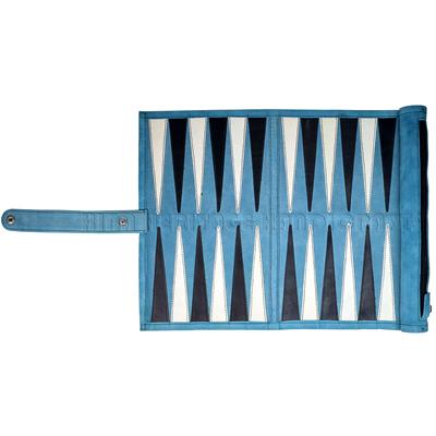 Premium Suede Leather Roll-Up Travel Backgammon Set – Portable & Stylish Game for On-the-Go