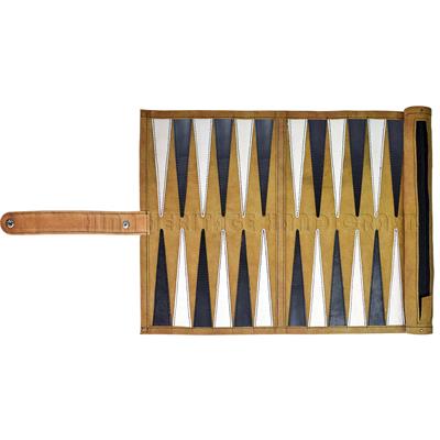 Premium Leather Roll-Up Backgammon Set – Portable, Travel-Friendly Game with Classic Design for Backgammon Enthusiasts