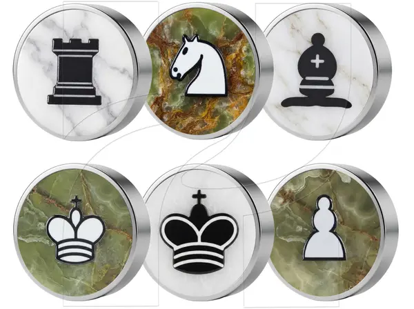 Handcrafted Green Onyx and White Marble Chess & Checkers Set
