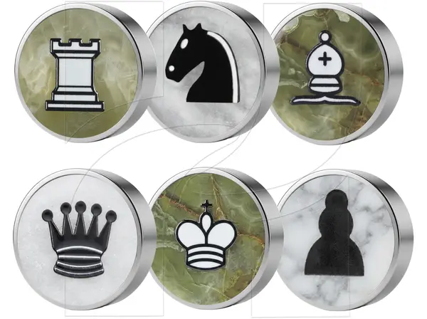 Handcrafted Green Onyx and White Marble Chess & Checkers Set