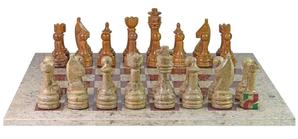 Luxury Coral & Red Onyx Rustic Series Chess Set – Unique Hand-Carved Stone Chess Board – Premium Gift for Strategy Game Lovers