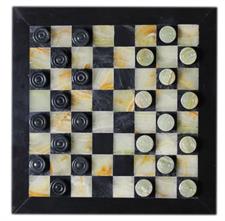 Classic Green Onyx Checkers Set – Beautifully Crafted for Game Nights and Collectors