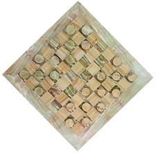 Elegant Burma Teak & Green Onyx Checkers Set – Timeless Craftsmanship for Game Lovers