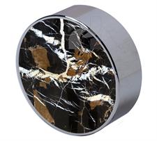 Luxury Black & Gold Marble Backgammon Checkers with Metallic Edges – Elegant Game Piece Set