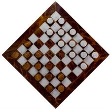 Elegant Red Onyx and White Marble Draught Checker Set - Premium Quality Board Game for Family Fun, Home Decor, and Gift Giving