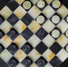 Classic Green Onyx Checkers Set – Beautifully Crafted for Game Nights and Collectors