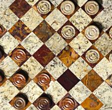 Handcrafted Coral & Red Onyx Checkers Set – Luxury Stone Checkers Board Game - Elegant Red & Coral Onyx Set for Home Decor & Gift