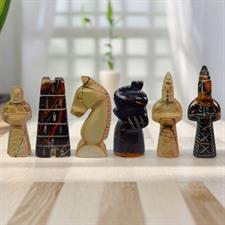 Burma Teak Jasper Marble & Michael Angelo Royal Bishop Series Chess Set – Handcrafted Luxury Pieces