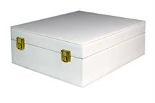 Snow White Wine Glass Storage Box - Fits 3x8 Inch Glasses - Elegant Protective Case