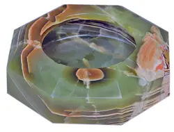 Premium Hexagon Green Onyx Stone Ash Tray 6 Inch – Elegant Handcrafted Cigarette Tray for Smokers