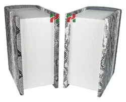 Book Shaped Grey Snake & Ostrich PU Leather Companion Cremation Urn for Couple’s Ashes – Memorial Urn for Two Loved Ones