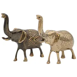 Handcrafted Solid Brass Elephant Figurine with Trunk Up for Good Luck, Home Décor, Feng Shui, and Gifting – Antique Finish – 6 Inch