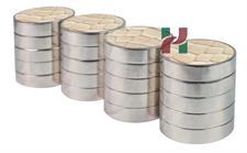 Faux Leather Fawn Crocodile Textured Backgammon Checkers 44.5x10mm with Silver Metallic Edges & Faux Leather Storage Box