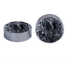 Luxury Metallic Edged Black Zebra Marble Backgammon Checkers – Premium Game Pieces Set