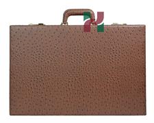 High-End Faux Leather Backgammon Set – Ostrich Texture, Inlaid Points & Metallic Checkers