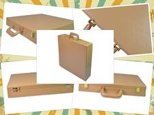 Elegant Beige Latte PU Leather Chess Set Storage Box – Stylish & Durable Organizer for Chess Pieces