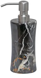 Luxury Black and Gold Marble Natural Stone Soap Dispenser for Bathroom and Kitchen – Elegant Handcrafted Liquid Soap Pump – Modern Countertop Accessory