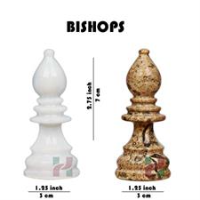 Coral & White Marble American Series Chess Pieces Set - Luxury Handcrafted Game Pieces