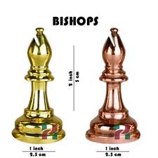 Premium Solid Brass Staunton Chess Pieces Set - Copper and Gold Finish | Luxury Weighted Chessmen