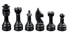 Green Onyx  & Jet Black Marble Natural Stone Chess Set With Rustic Series Chess Pieces 