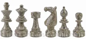 Handcrafted Oceanic & Jet Black Marble Euro Style Staunton Chess Pieces Set – Premium Luxury Stone Chessmen for Collectors
