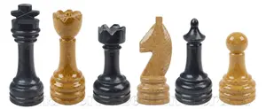 Luxury Handcrafted Marble Chess Set – Jet Black & Indus Gold Stone – Premium Decorative Board Game