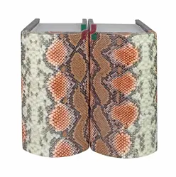 Elegant Book-Shaped Companion Cremation Urn – Deep Plum Crocodile & Tan Orange Brown Snake Pattern – For Couples’ Ashes