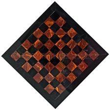 Red Onyx & Jet Black Marble Chess Board with Customizable Borders | Elegant Chess Set