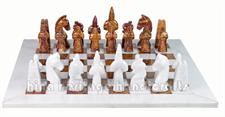 Luxury White Marble & Red Onyx Chess Set – Royal Bishop Series with Faux Leather Storage Box