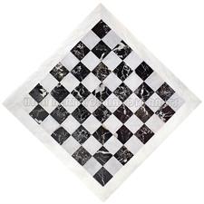 Luxury Black Zebra & White Marble Chess Set with Custom Black or White Border Variants