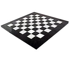 Elegant Jet Black & White Marble Chess Board with Customizable Border Variants – Premium Quality Chess Set