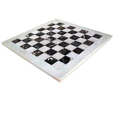 Luxury Black Zebra & White Marble Chess Set with Custom Black or White Border Variants