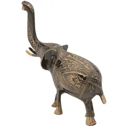Handcrafted Solid Brass Elephant Figurine with Trunk Up for Good Luck, Home Décor, Feng Shui, and Gifting – Antique Finish – 6 Inch