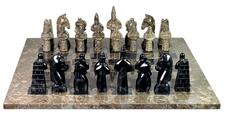 Royal Bishop Series Oceanic Blue & Jet Black Marble Chess Set – Luxury Handcrafted Stone Game for Collectors & Gifting