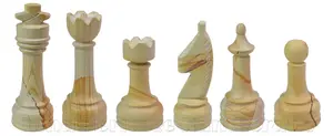 Burma Teak and Jet Black Marble Chess Set – Modern Luxury Chess Set with Weighted Pieces for Strategy Enthusiasts